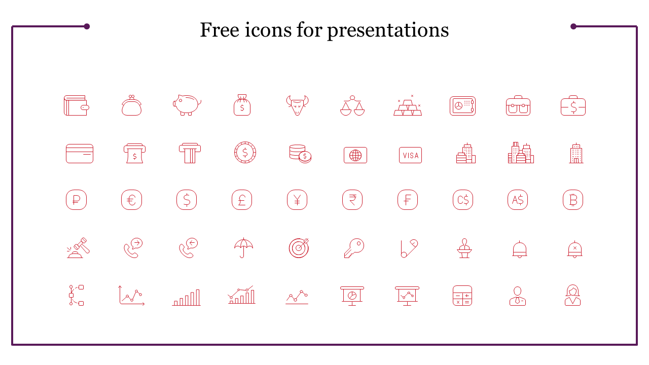 Free Icons For Presentations PowerPoint Template Slide